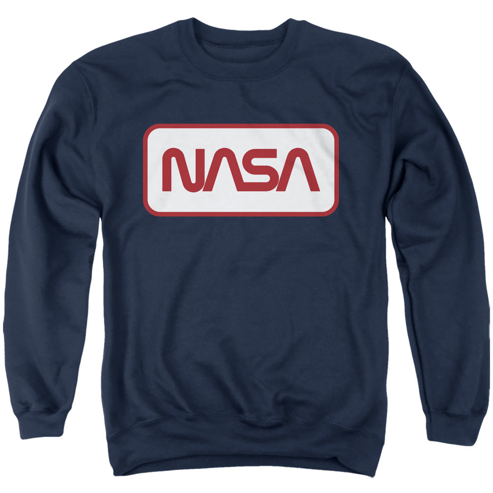 Nasa Rectangular Logo Mens Crewneck Sweatshirt Navy Officially Licensed