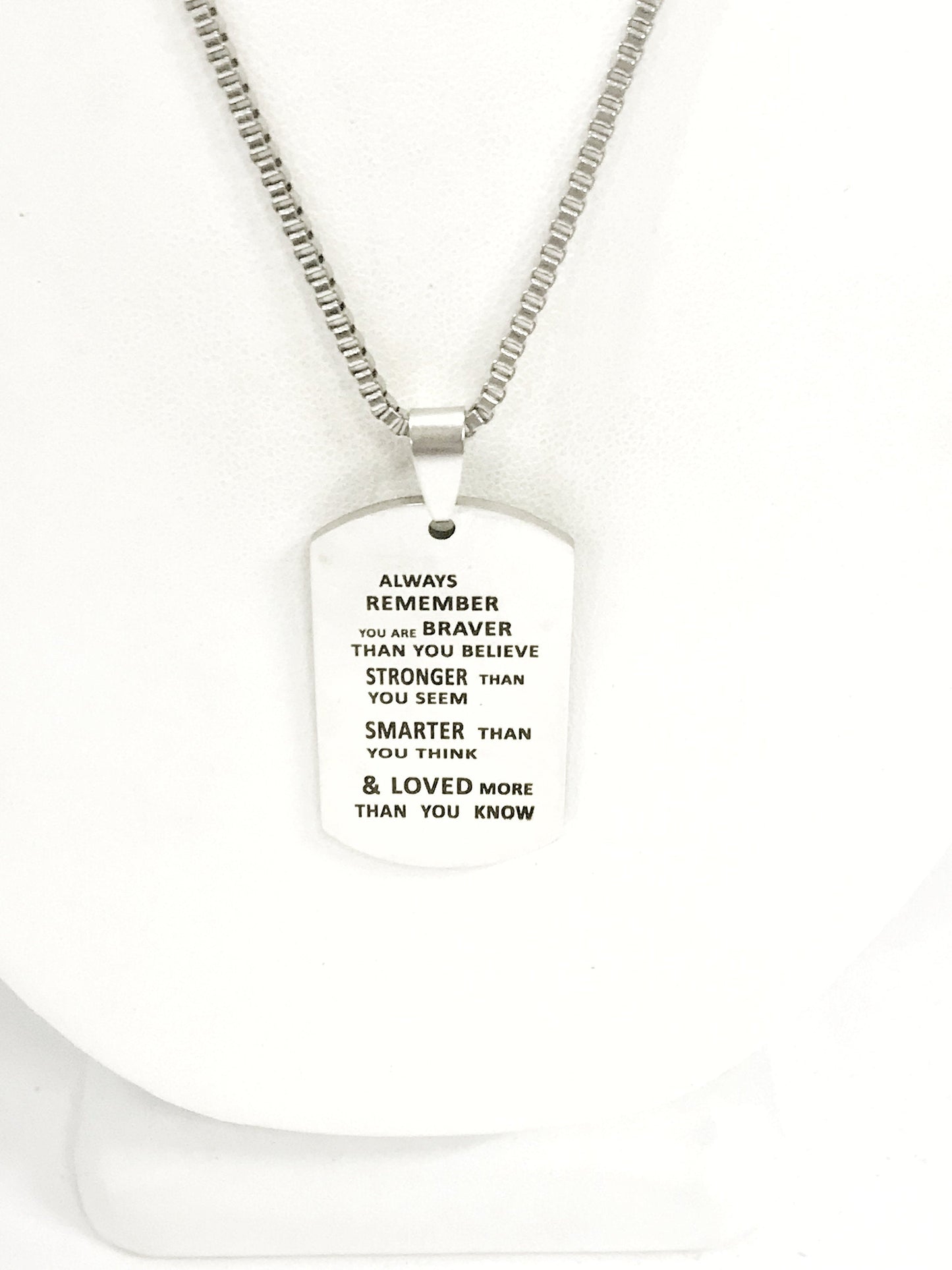 Man Necklace, Braver Stronger Smarter Loved Necklace, Man Jewelry, Man Gift, Son Necklace, Son Gift, Necklace Gift For Him, Love Jewelry