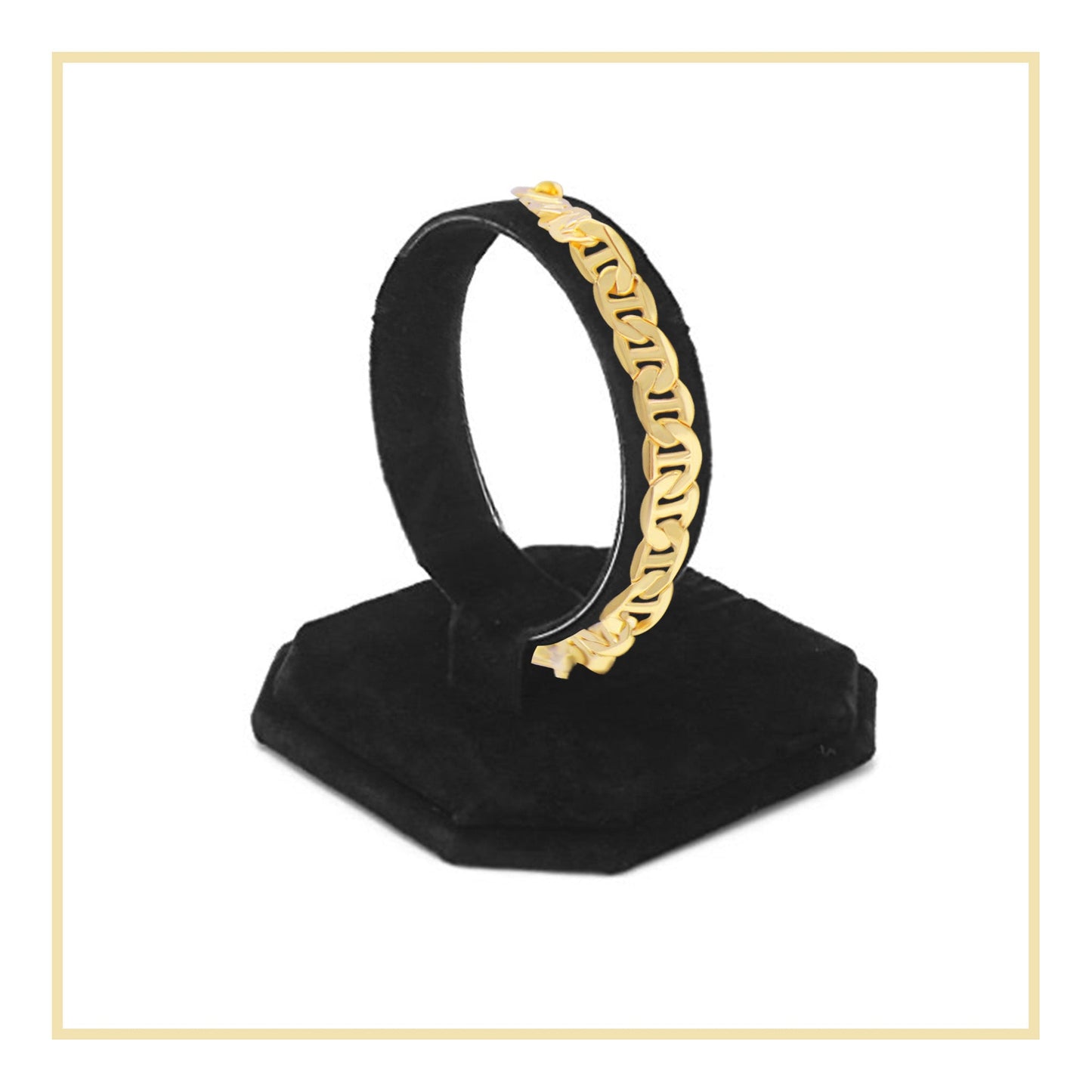 Mariner Chain 14K Gold Filled Bracelet 8.5" Lobster Claw Clasp Men Jewelry 6.8 mm